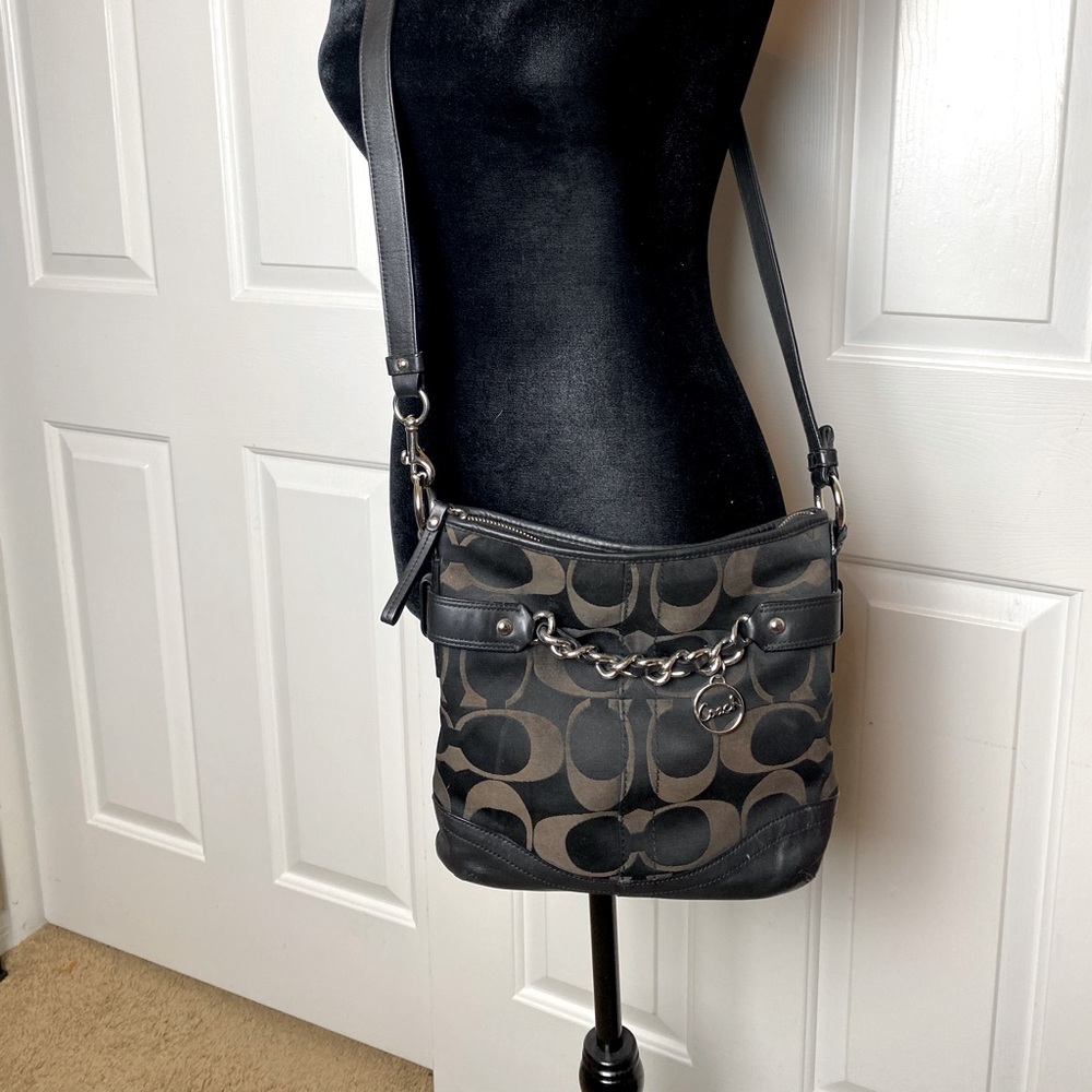 Black/Gray Cross Body Coach Purse